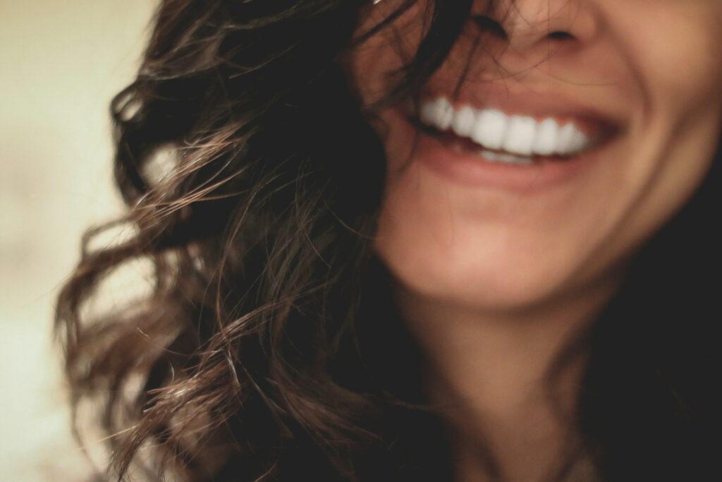 Woman smiling with clean teeth